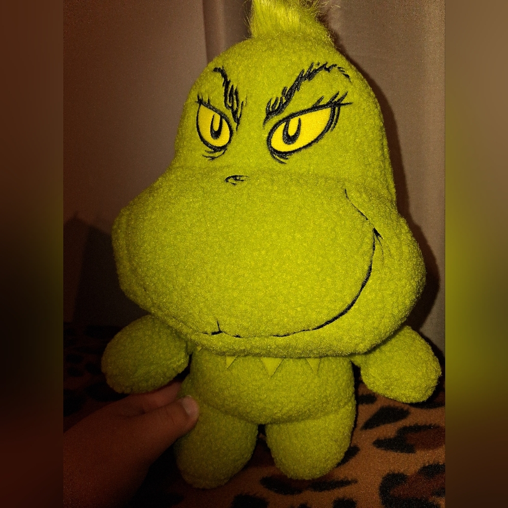 Dr. Seuss The Grinch Kids' Plush 16" Backpack, Green